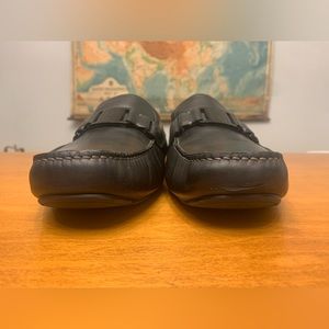 Salvatore Ferragamo Sardegna Black Leather Driving Loafers